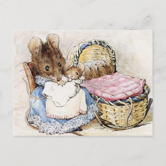 Beatrix Potter Moeder en Baby Muizen Briefkaart (Voorkant)