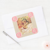 Beatrix potter muis schattig naaien schattig vierkante sticker (Envelop)