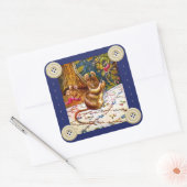 Beatrix potter muis schattige  naai vierkante sticker (Envelop)