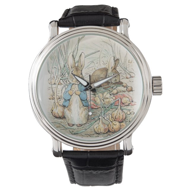 Beatrix Potter Peter Rabbit en Benjamin Bunny Horloge (Voorkant)