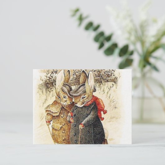 Beatrix Potter - Peter Rabbit Winter Walk Briefkaart (Staand voorkant)