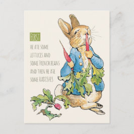 Beatrix Potter Rabbit gorging on radishes CC115 Briefkaart
