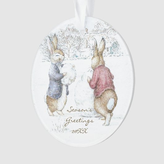Beatrix Potter Rabbits et Snowman Noël (devant)