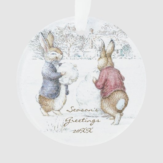 Beatrix Potter Rabbits et Snowman Noël (devant)