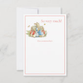 Beatrix Potter Red Baby Girl Shower Bedankkaart (Achterkant)
