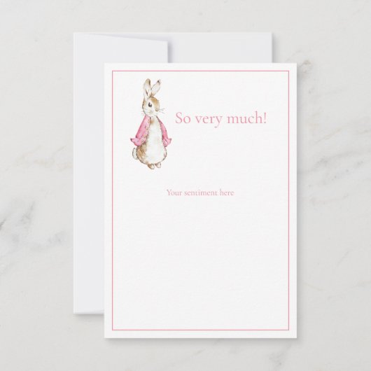 Beatrix Potter Roze Baby shower Dank u wel Bedankkaart (Achterkant)