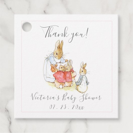 Beatrix Potter Roze Bedankjes Labels (Voorkant)