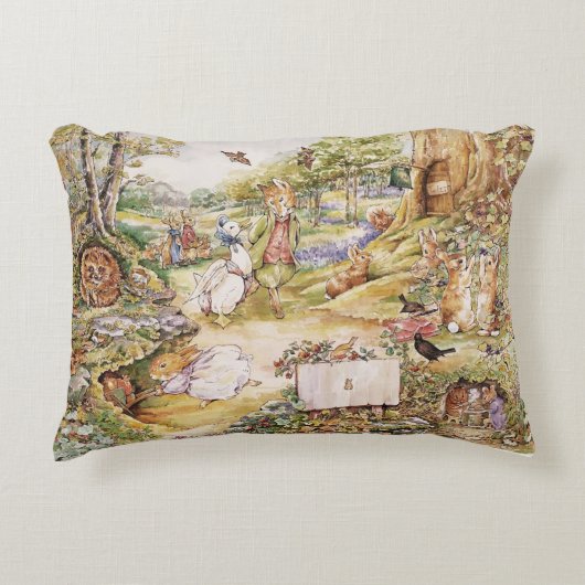Beatrix Potter Schattige Peter en Vrienden Accent Kussen (Voorkant)