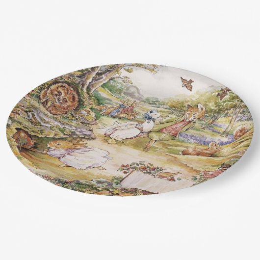Beatrix Potter Schattige Peter en Vrienden Papieren Bordje (Gekanteld)