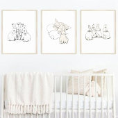 Beatrix Potter Simple Bunny Sketch Nursery Poster