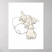 Beatrix Potter Simple Bunny Sketch Nursery Poster (Devant)