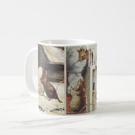 Beatrix Potter Two Bad Mice Mok: Stealing is verke Koffiemok (Voorkant links)