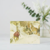 Beatrix Potter - Vier konijnen in de sneeuw Briefkaart (Staand voorkant)