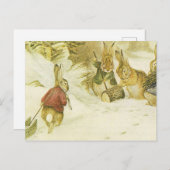 Beatrix Potter - Vier konijnen in de sneeuw Briefkaart (Voorkant / Achterkant)