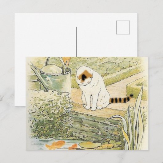 Beatrix Potter - Witte kat Briefkaart (Voorkant / Achterkant)