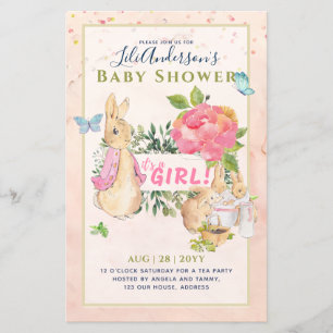 Beatrix  Rabbit Pink Waistcoat Girls Event Flyer