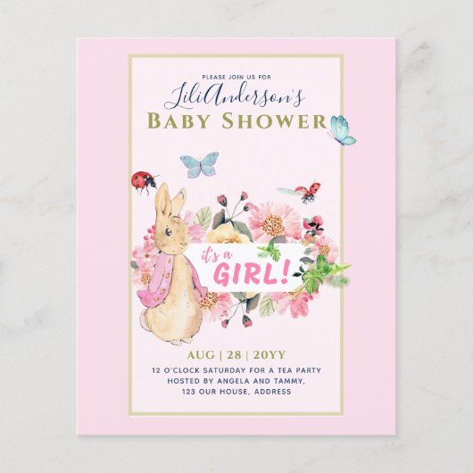 Beatrix  Rabbit Pink Waistcoat Girls Event Flyer (Voorkant)