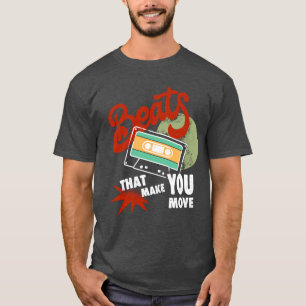 Beats die je bewegen Retro Music Design 2 T-shirt