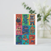 Beats en beesten briefkaart (Staand voorkant)