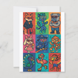 Beats en beesten briefkaart