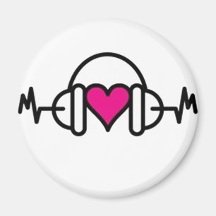 Beats of Love   Roze hart met hartslag en hoofdtel Magneet