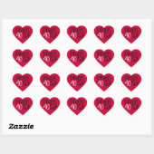 Beau 40 noir blanc rouge Coeur Sticker (Feuille)