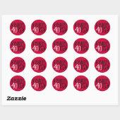 Beau 40 noir blanc rouge Sticker rond (Feuille)