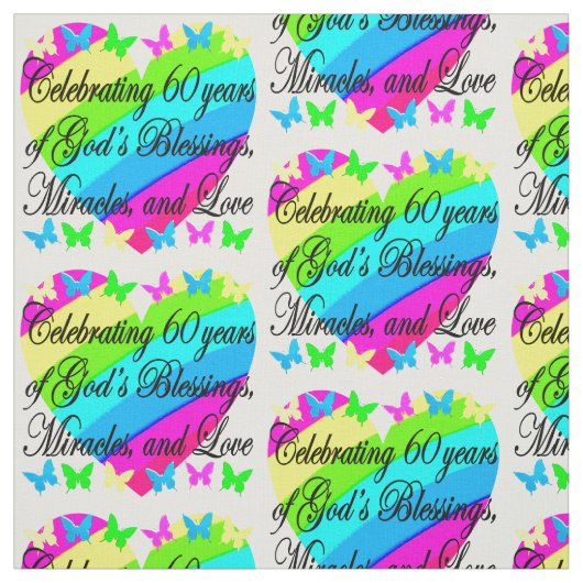 BEAU 60E ANNIVERSAIRE DIEU AIMANT TISSU (Échantillon)