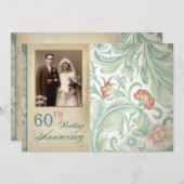 beau 60e anniversaire mariage photo invitations (Devant / Derrière)