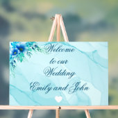 Beau acrylique bienvenue à notre panneau mariage (Neutre)