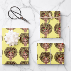 Beau Afrocenic Black Woman Wrapper Papier 