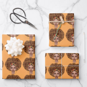 Beau Afrocenic Black Woman Wrapper Papier