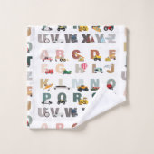 Beau Alphabet ABC Camions, Véhicules de transport (Gant de toilette)