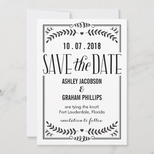 Beau Amour Enregistrer La Carte Date (Devant)