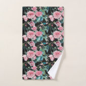 Beau Ancien Roses Roses Rose Ensemble de serviette (Serviette à main)