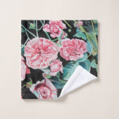 Beau Ancien Roses Roses Rose Ensemble de serviette (Gant de toilette)