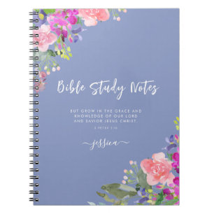 Beau aquarelle Floral Bible Carnet d'étude