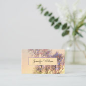 Beau arbre avec Carte de visite couché de soleil (Debout devant)