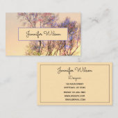 Beau arbre avec Carte de visite couché de soleil (Devant / Derrière)