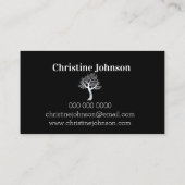 Beau arbre noir argent de vie carte de visite (Dos)