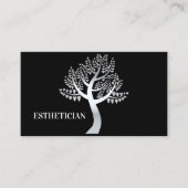 Beau arbre noir argent de vie carte de visite (Devant)