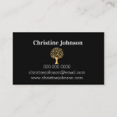 Beau arbre noir de vie carte de visite (Dos)