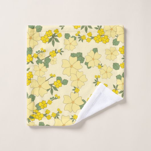 Beau art floral jaune (Gant de toilette)