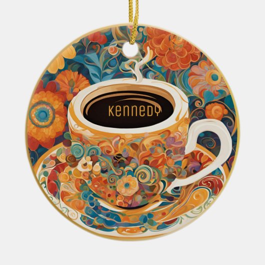 Beau Art Moderne Coffee Cup Ornement (Devant)