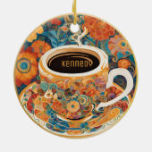 Beau Art Moderne Coffee Cup Ornement (Dos)