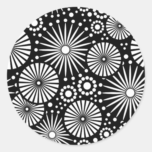 Beau Autocollant noir et blanc rétro (Devant)