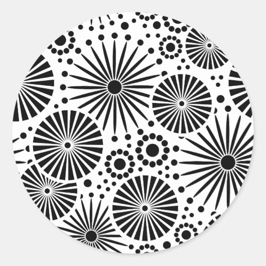 Beau Autocollant noir et blanc rétro (Devant)