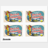 Beau autocollant Retro Colombie-Britannique Canada (Feuille)