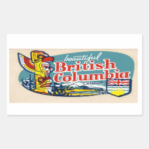 Beau autocollant Retro Colombie-Britannique Canada