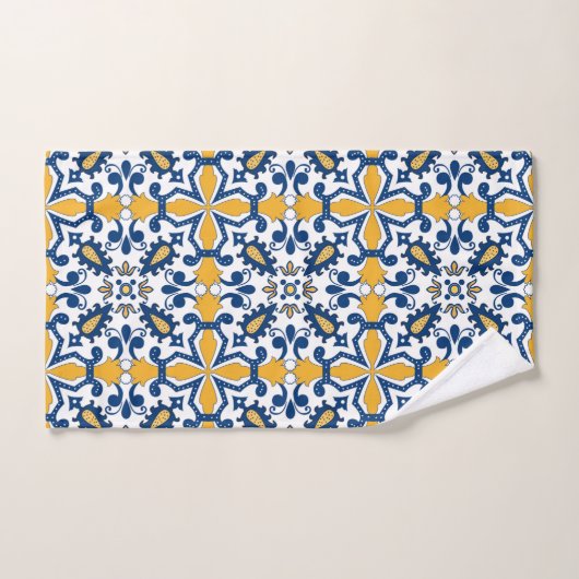 💙 💛 Beau Azulejos bleu et jaune (Serviette à main)